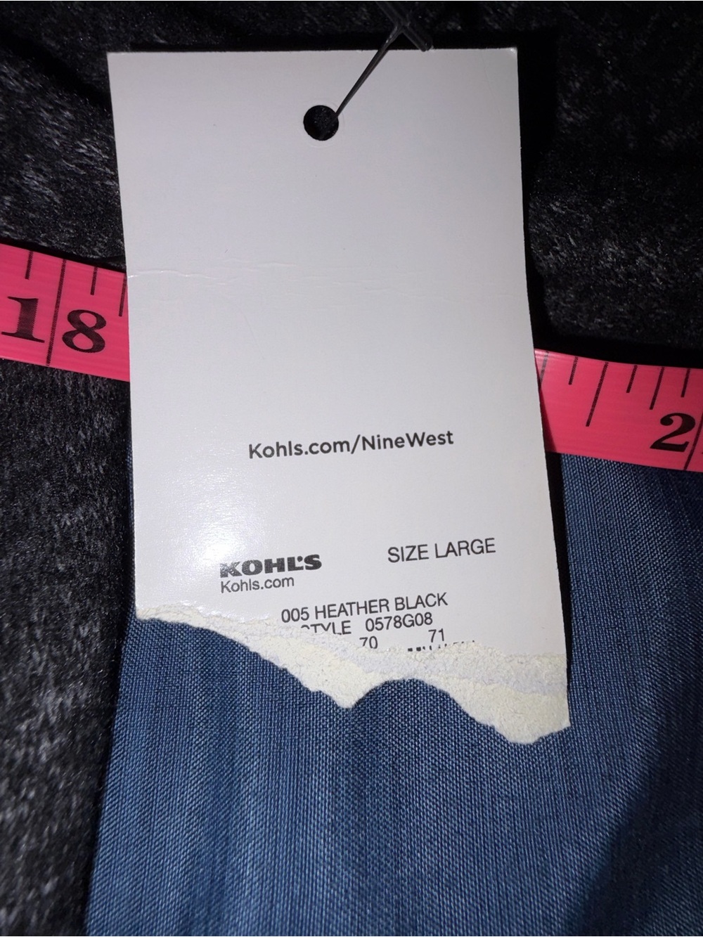 NWT Nine West Heather Black Ruched Long Sleeve Dress L - Picture 6 of 8